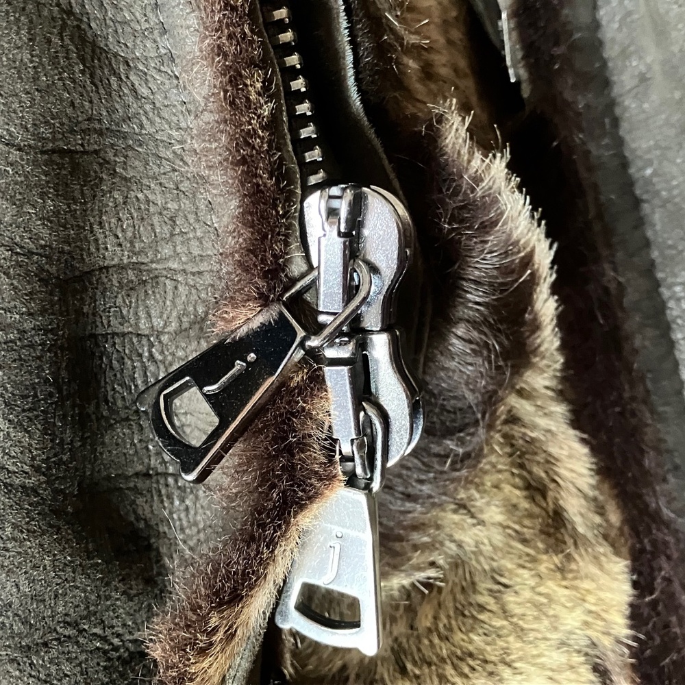 LIMITED EDITION John Varvatos Leather/Shearling w/HOOD Coat EU 50 /US 40 LARGE - Picture 9 of 12